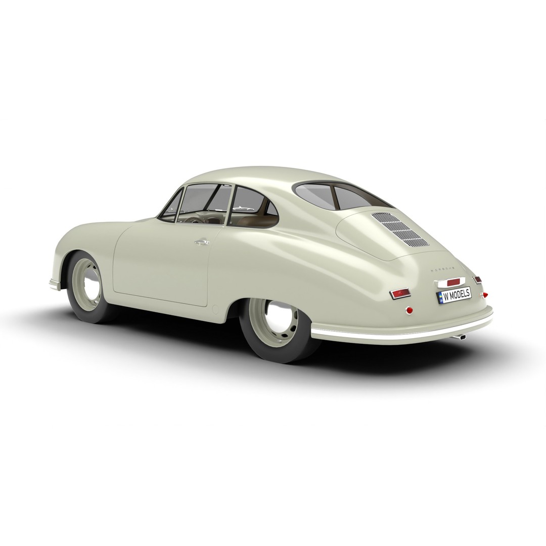 Porsche 356 1300 1952 3D Model – Classic Sports Car, Rigged, PBR - View 3