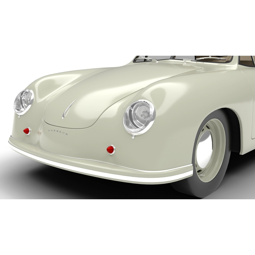 Porsche 356 1300 1952 3D Model – Classic Sports Car, Rigged, PBR - View 4