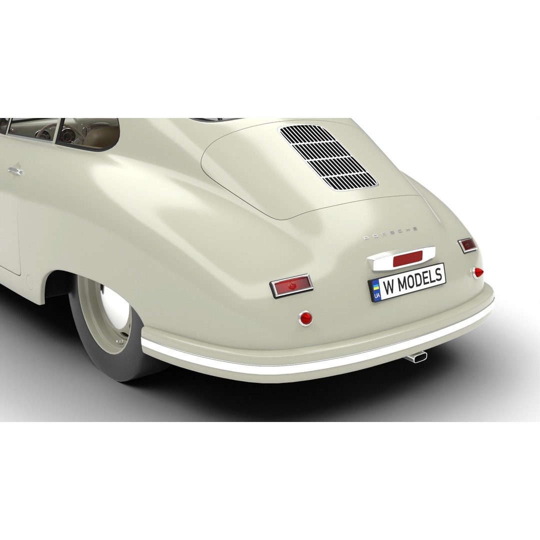 Porsche 356 1300 1952 3D Model – Classic Sports Car, Rigged, PBR - View 5