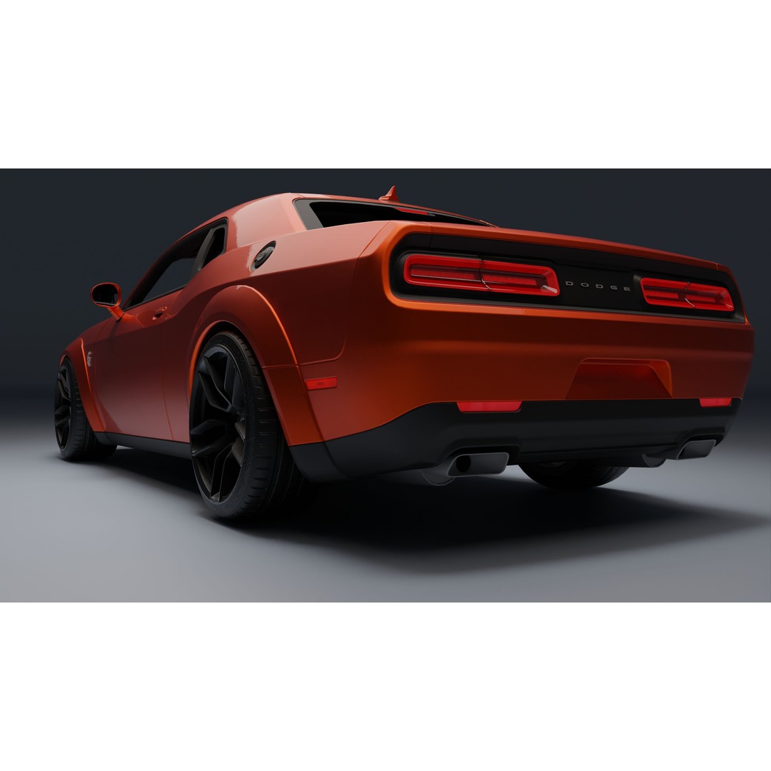 Dodge Challenger SRT Hellcat 3D Model – Low Poly Game Ready PBR Asset - View 10