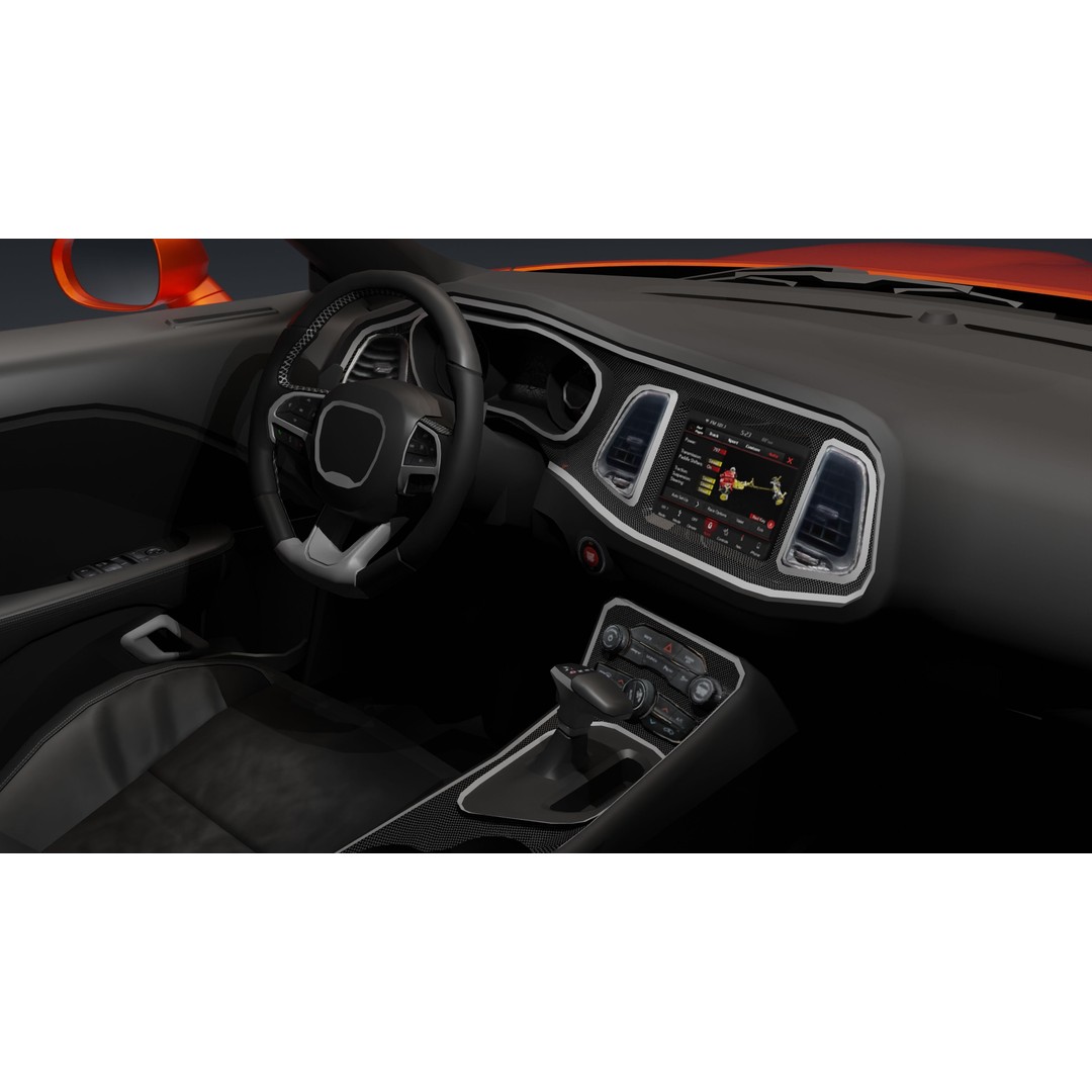 Dodge Challenger SRT Hellcat 3D Model – Low Poly Game Ready PBR Asset - View 11