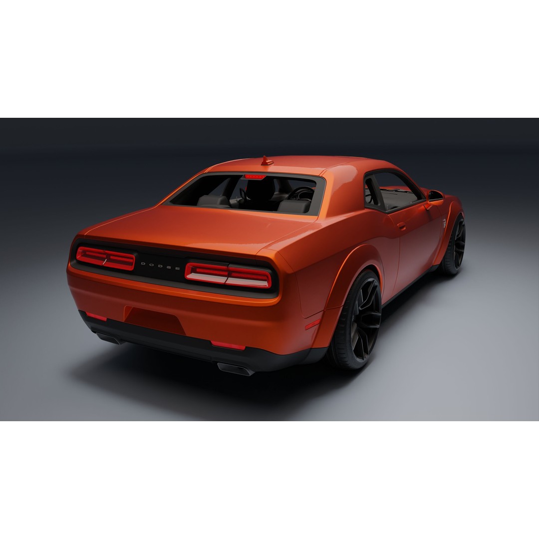 Dodge Challenger SRT Hellcat 3D Model – Low Poly Game Ready PBR Asset - View 14