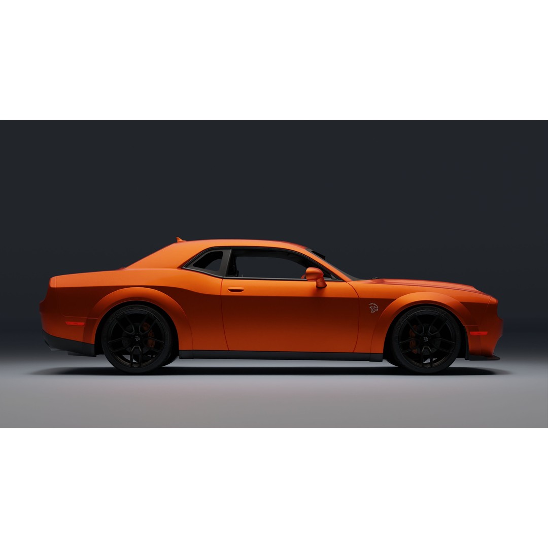 Dodge Challenger SRT Hellcat 3D Model – Low Poly Game Ready PBR Asset - View 15
