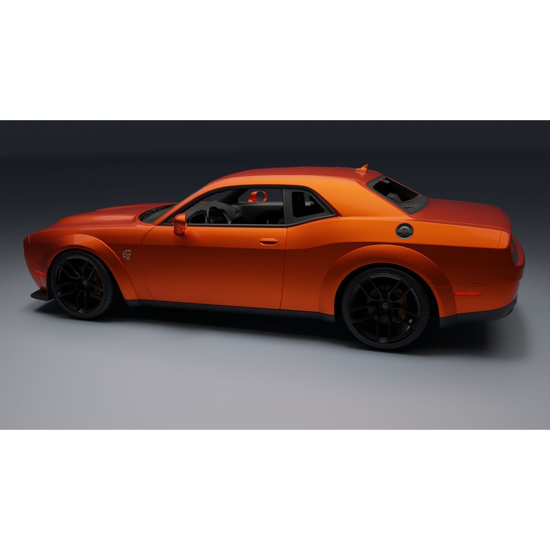 Dodge Challenger SRT Hellcat 3D Model – Low Poly Game Ready PBR Asset - View 16