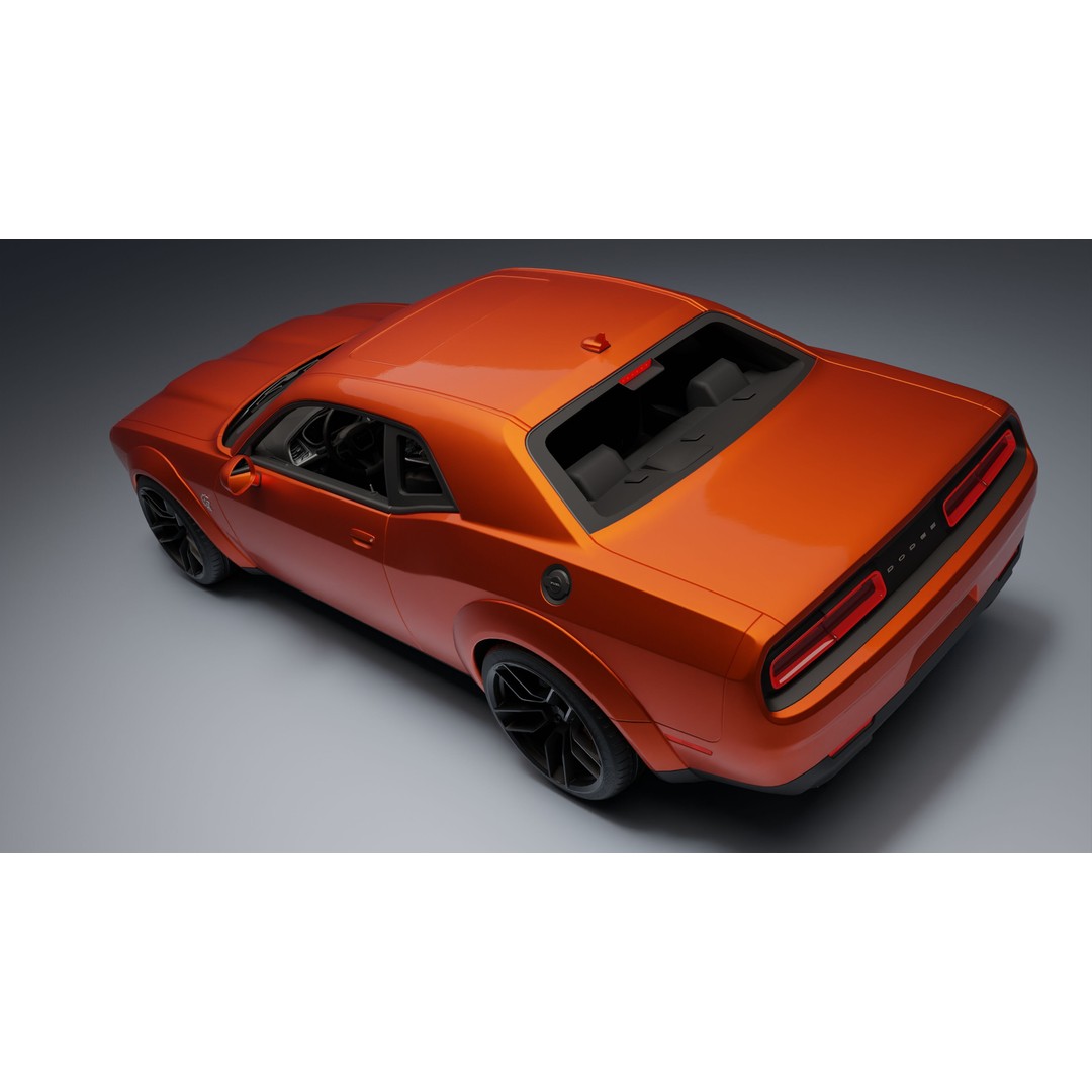 Dodge Challenger SRT Hellcat 3D Model – Low Poly Game Ready PBR Asset - View 17