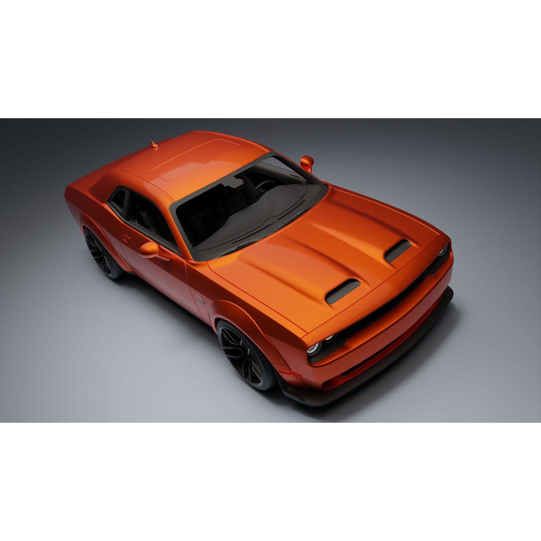 Dodge Challenger SRT Hellcat 3D Model – Low Poly Game Ready PBR Asset - View 18