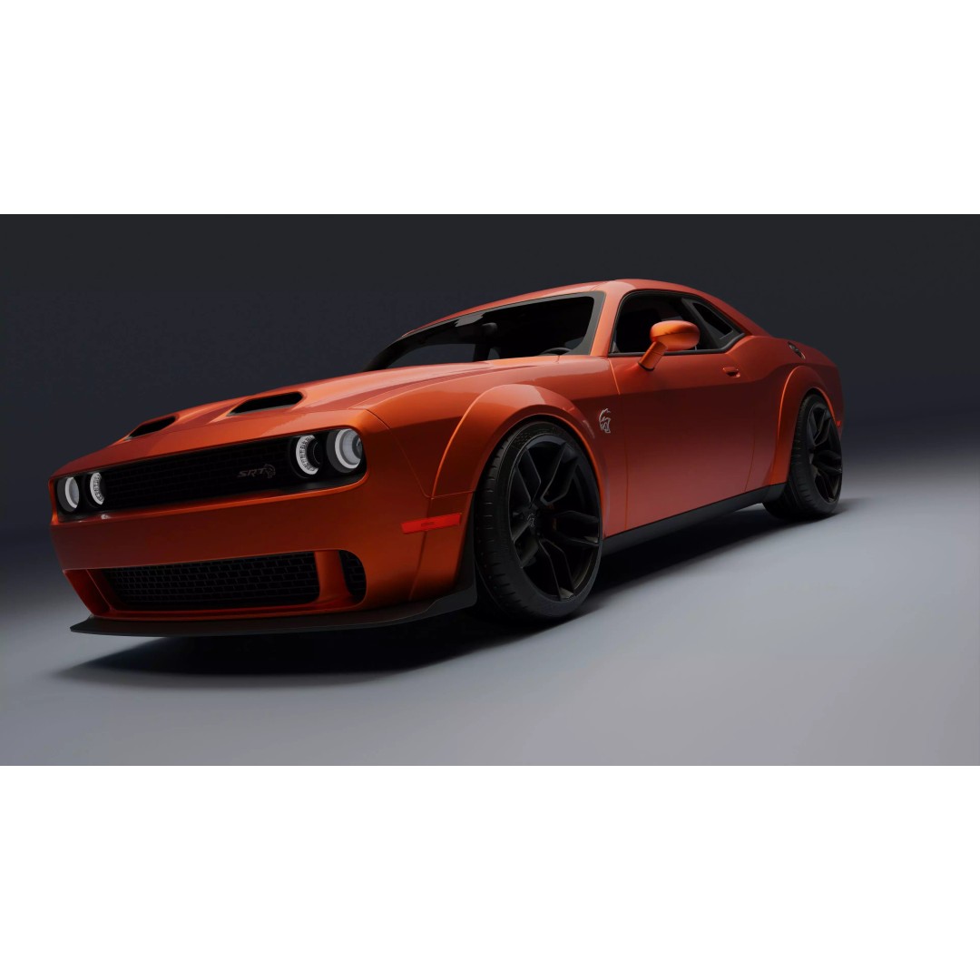 Dodge Challenger SRT Hellcat 3D Model – Low Poly Game Ready PBR Asset - View 2