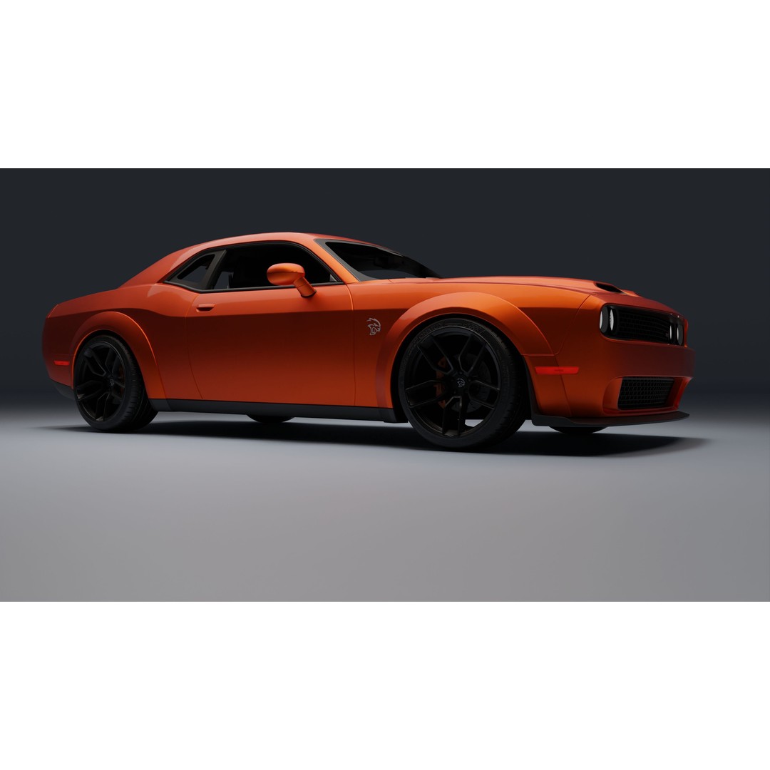 Dodge Challenger SRT Hellcat 3D Model – Low Poly Game Ready PBR Asset - View 20
