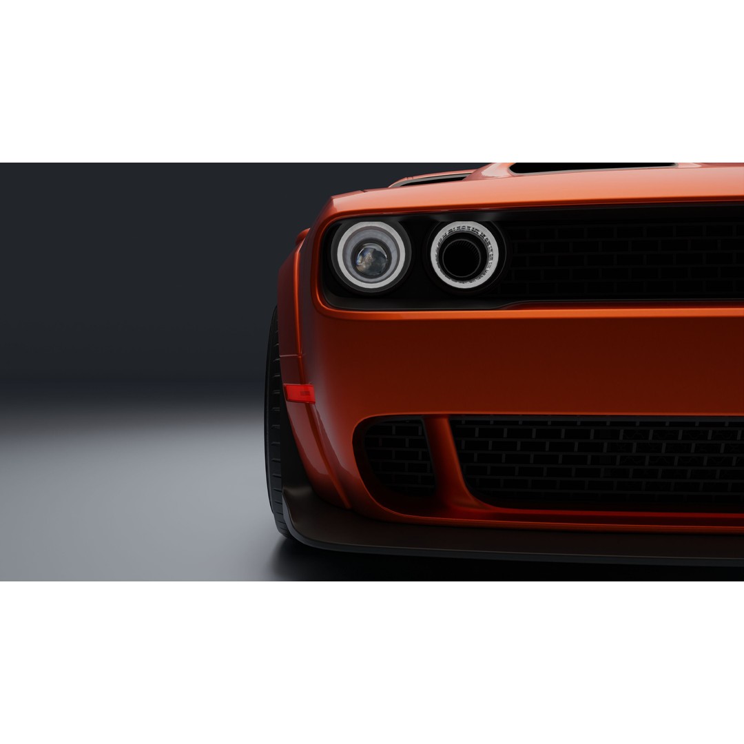 Dodge Challenger SRT Hellcat 3D Model – Low Poly Game Ready PBR Asset - View 21