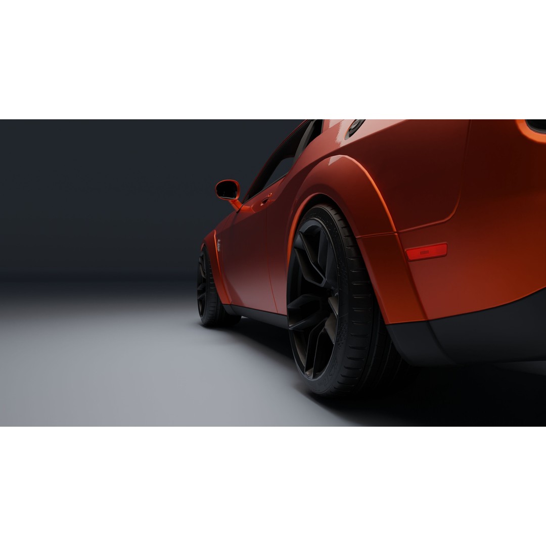 Dodge Challenger SRT Hellcat 3D Model – Low Poly Game Ready PBR Asset - View 22