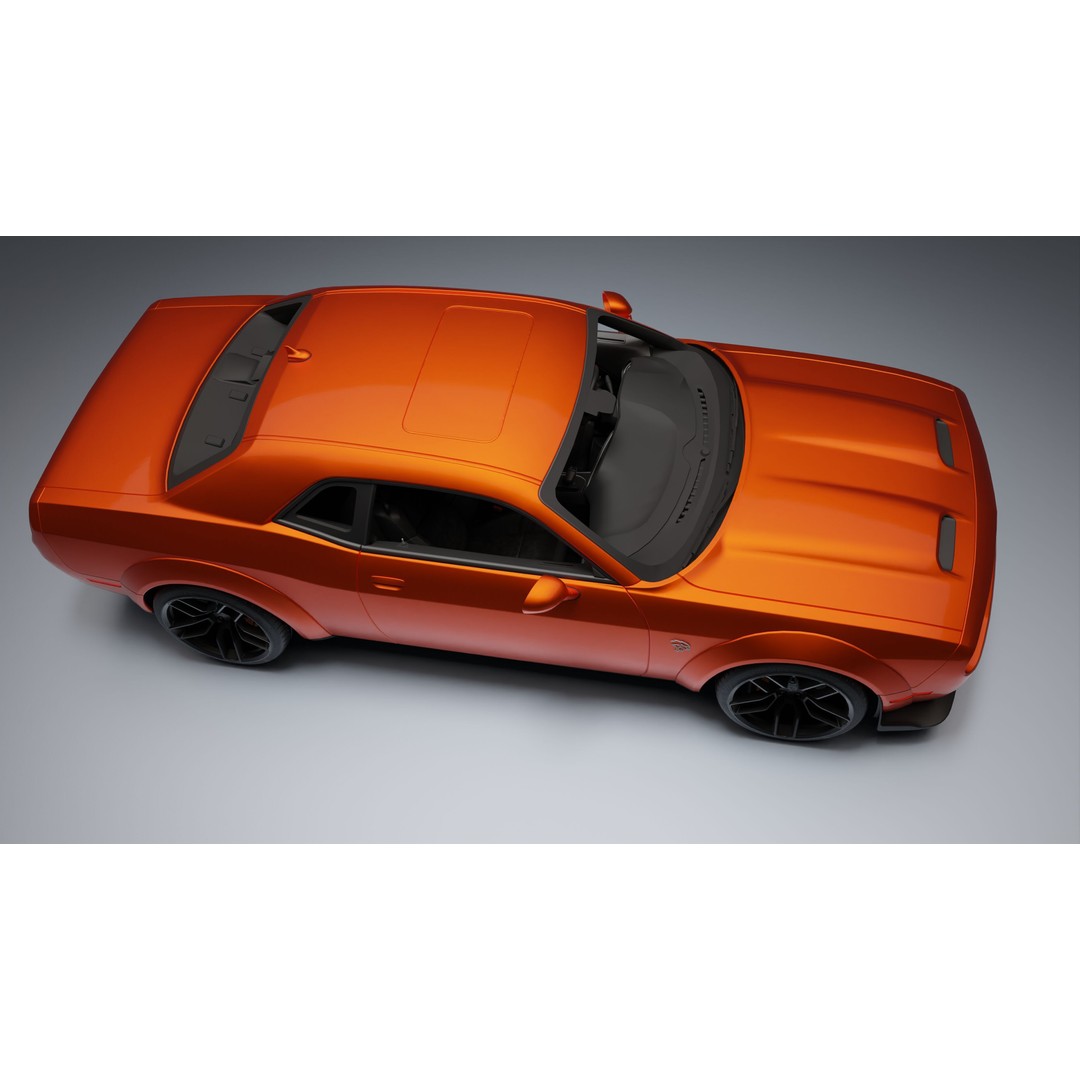 Dodge Challenger SRT Hellcat 3D Model – Low Poly Game Ready PBR Asset - View 23
