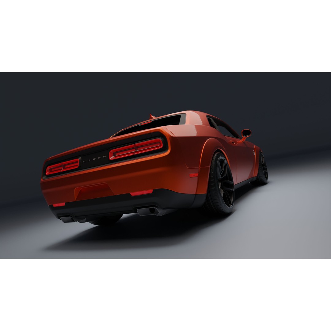 Dodge Challenger SRT Hellcat 3D Model – Low Poly Game Ready PBR Asset - View 24