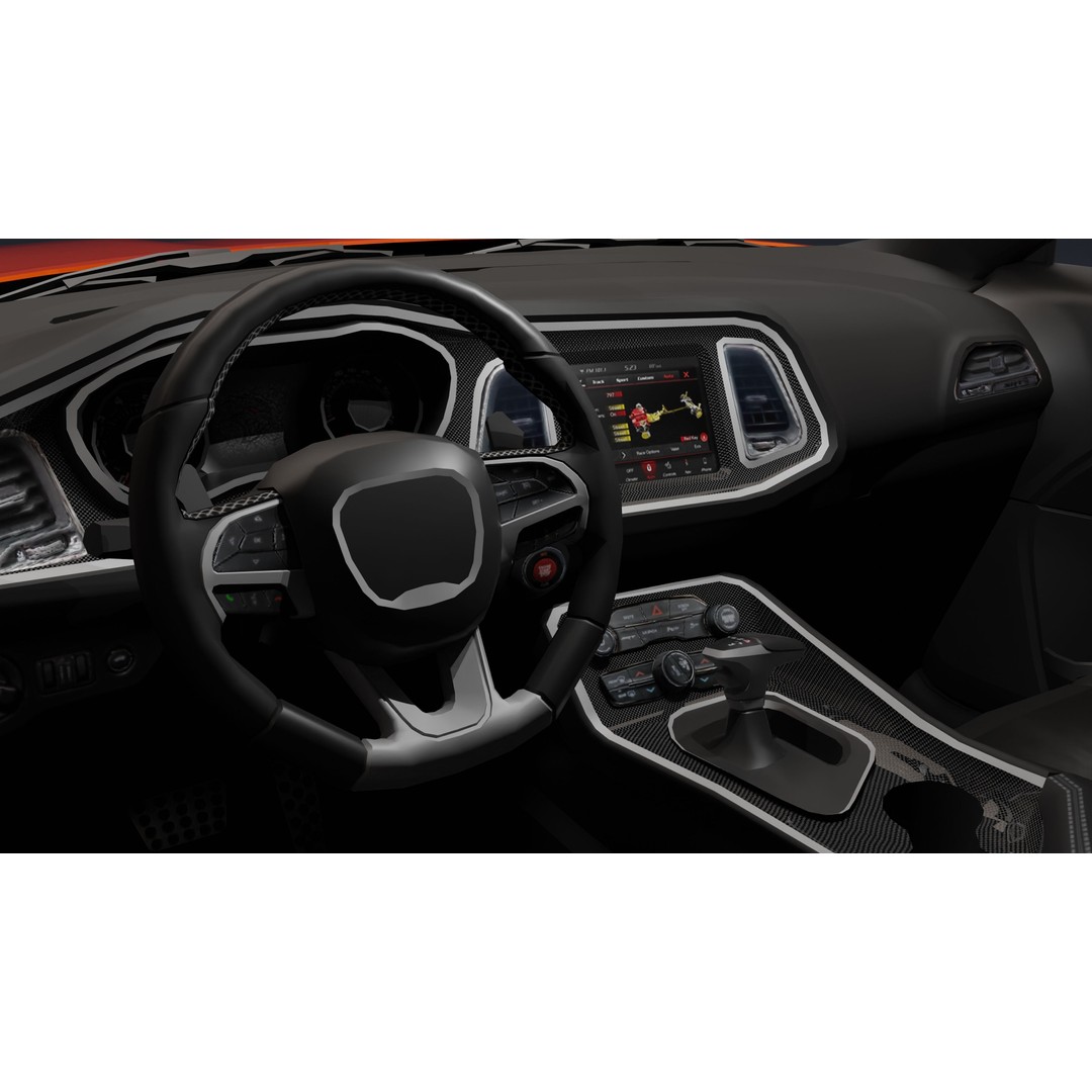 Dodge Challenger SRT Hellcat 3D Model – Low Poly Game Ready PBR Asset - View 25