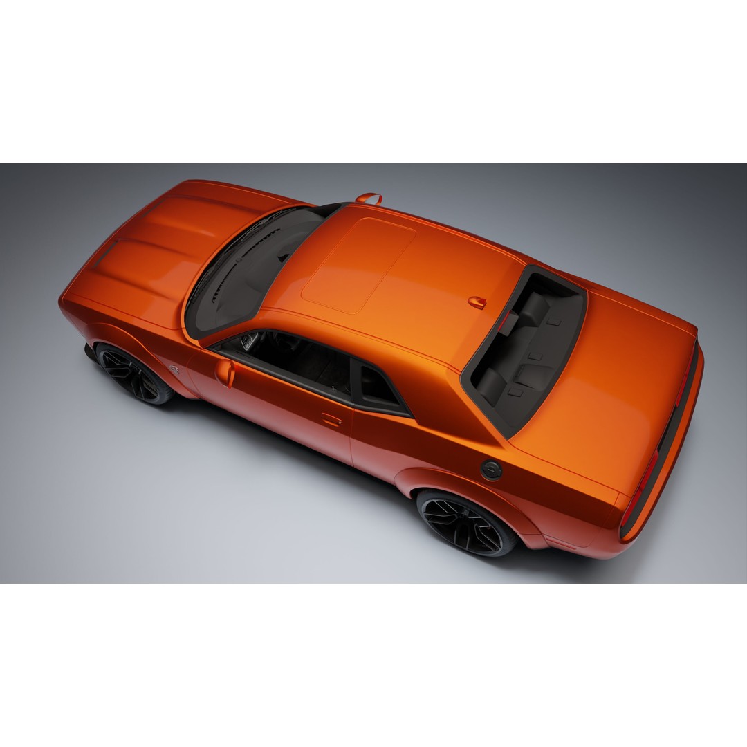 Dodge Challenger SRT Hellcat 3D Model – Low Poly Game Ready PBR Asset - View 26