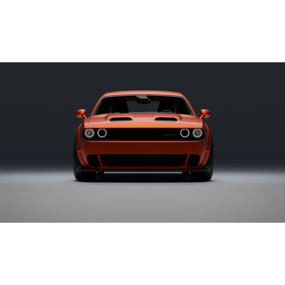 Dodge Challenger SRT Hellcat 3D Model – Low Poly Game Ready PBR Asset - View 27