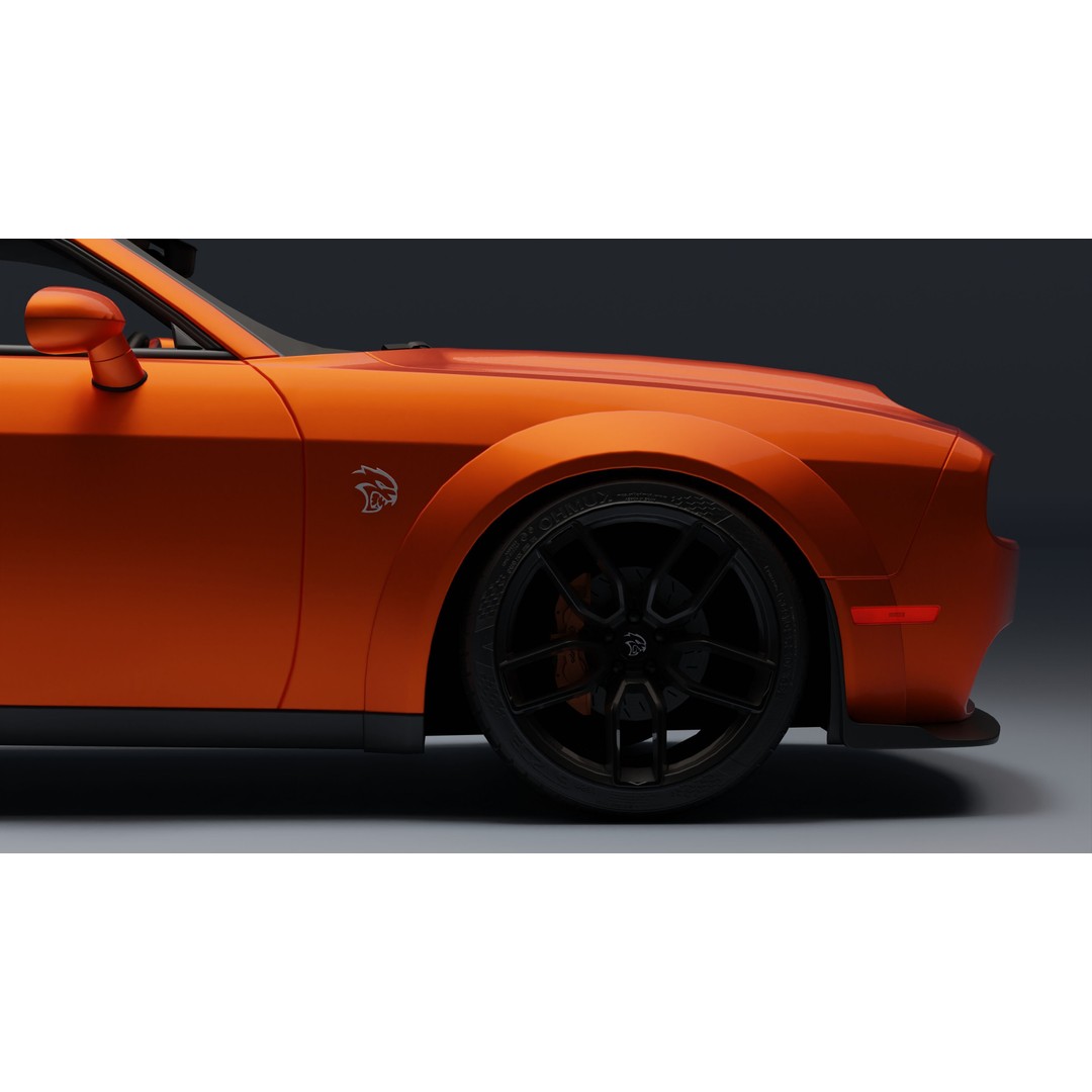 Dodge Challenger SRT Hellcat 3D Model – Low Poly Game Ready PBR Asset - View 28