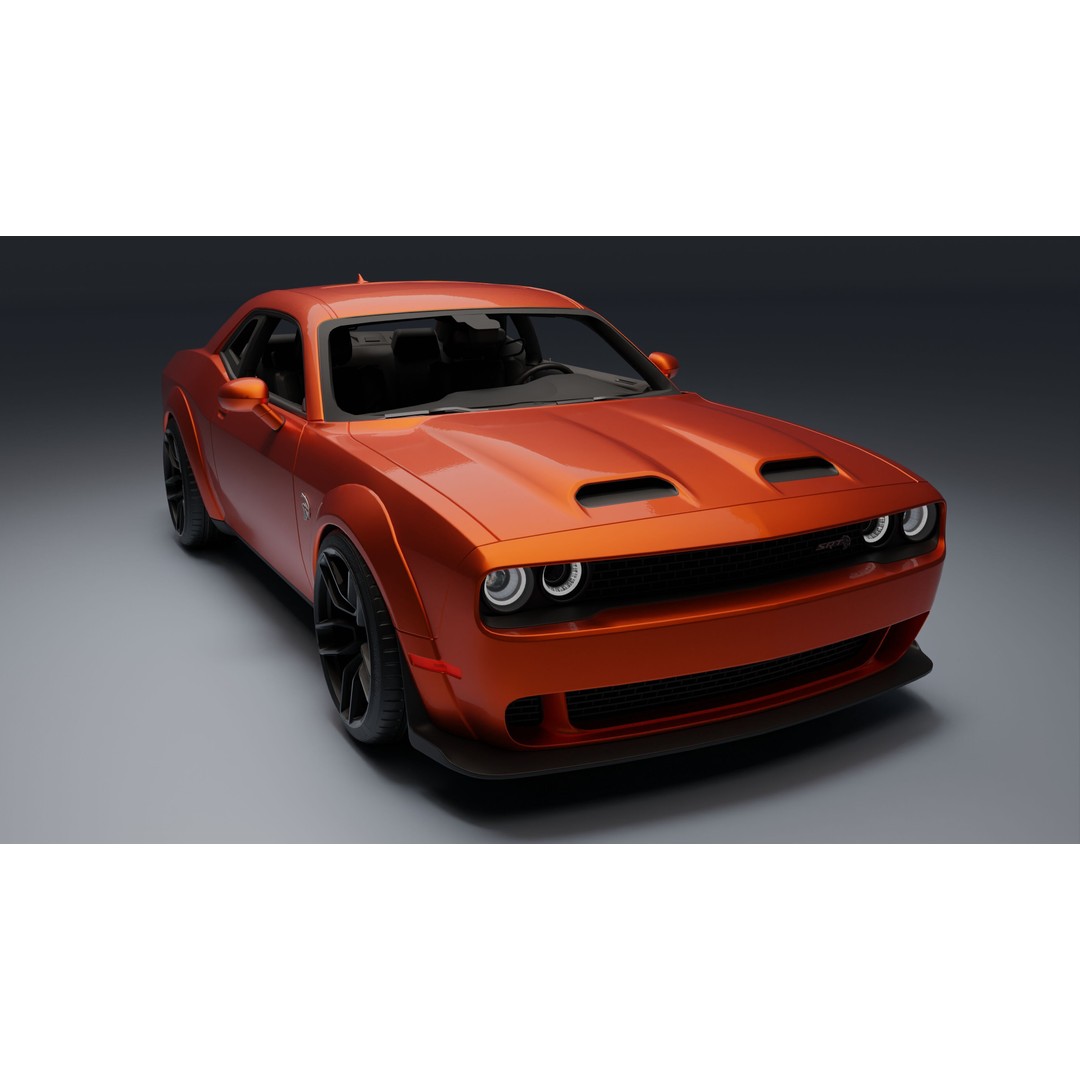 Dodge Challenger SRT Hellcat 3D Model – Low Poly Game Ready PBR Asset - View 6
