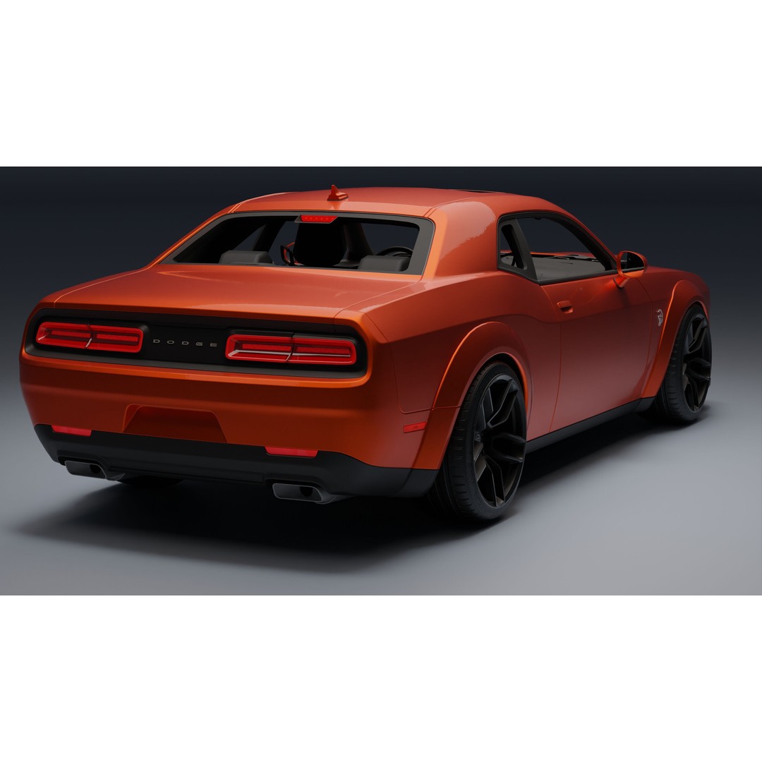 Dodge Challenger SRT Hellcat 3D Model – Low Poly Game Ready PBR Asset - View 7