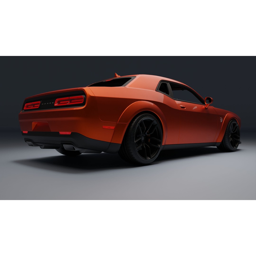 Dodge Challenger SRT Hellcat 3D Model – Low Poly Game Ready PBR Asset - View 8