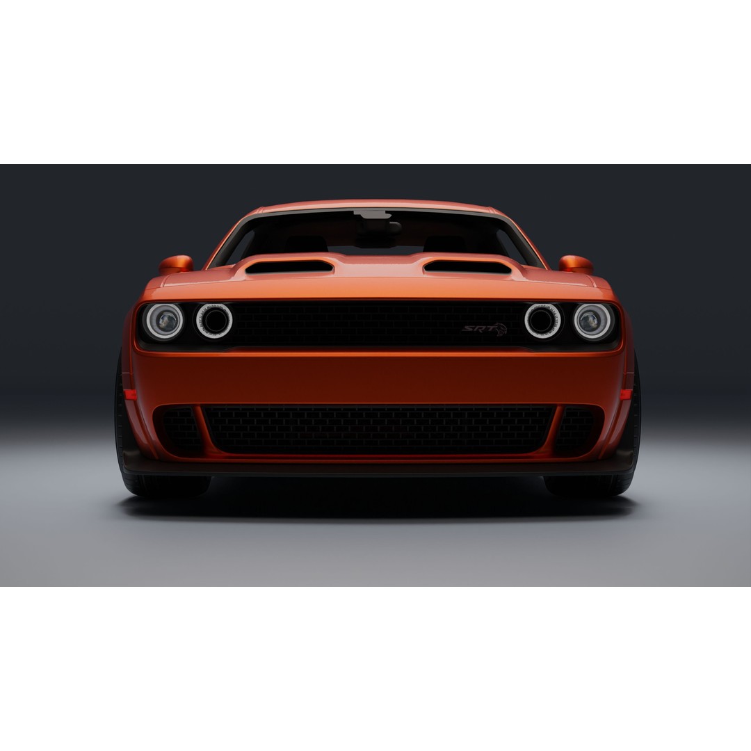 Dodge Challenger SRT Hellcat 3D Model – Low Poly Game Ready PBR Asset - View 9