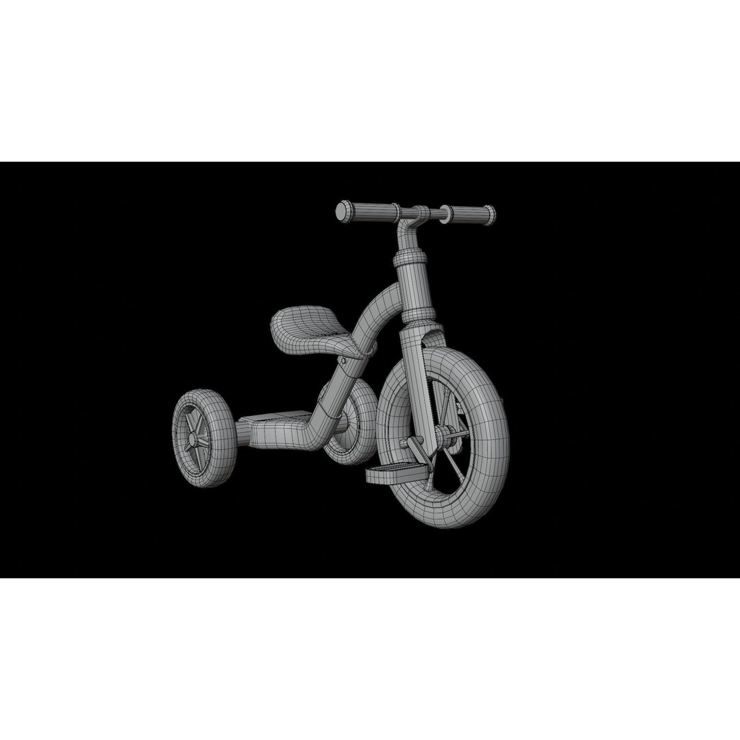 Kid Bike 3D Model – Low Poly PBR Game Asset, FBX, Blender