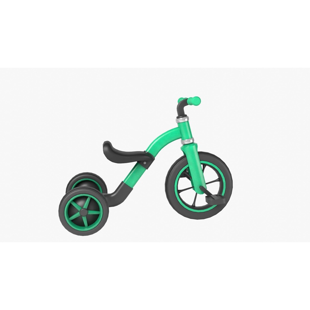 Kid Bike 3D Model – Low Poly PBR Game Asset, FBX, Blender - View 10
