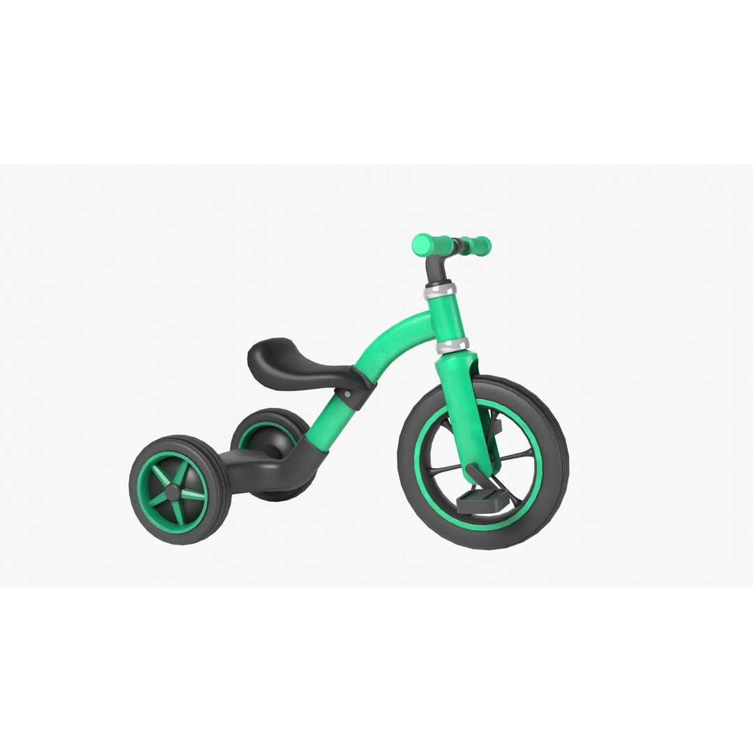 Kid Bike 3D Model – Low Poly PBR Game Asset, FBX, Blender - View 11