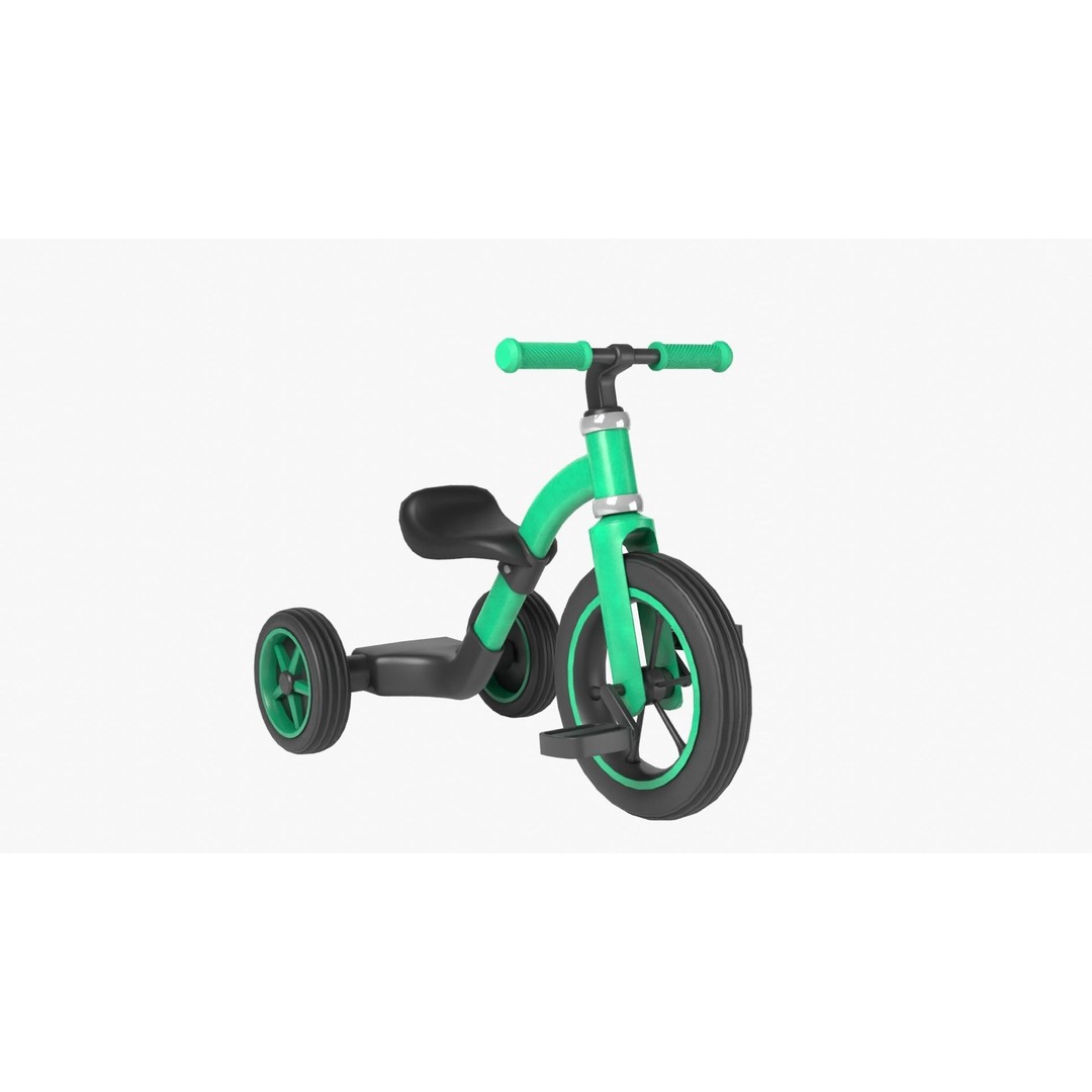 Kid Bike 3D Model – Low Poly PBR Game Asset, FBX, Blender - View 12