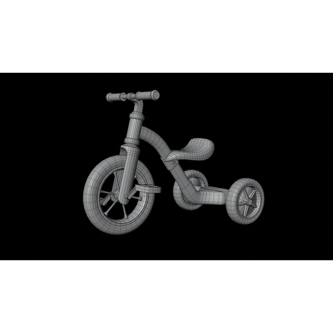 Kid Bike 3D Model – Low Poly PBR Game Asset, FBX, Blender - View 16