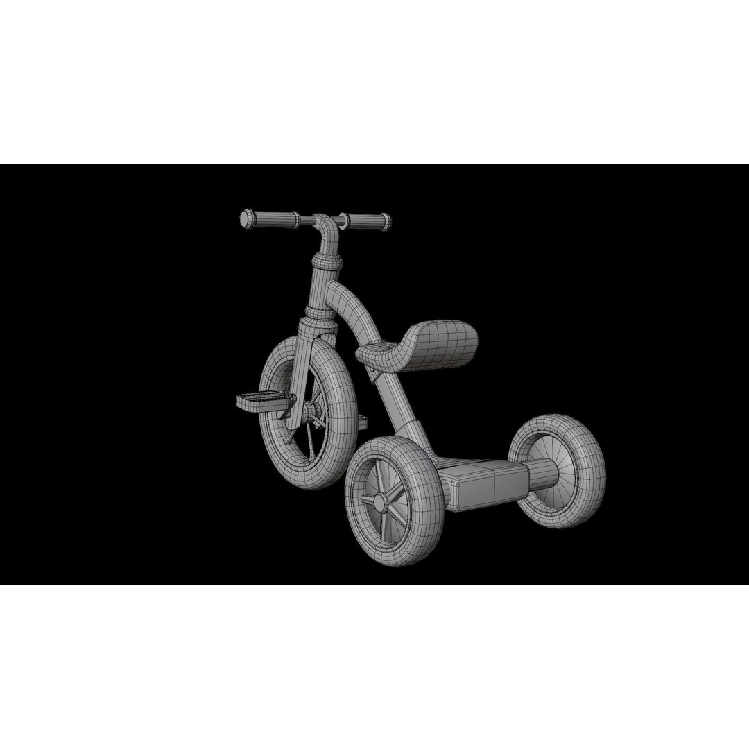 Kid Bike 3D Model – Low Poly PBR Game Asset, FBX, Blender - View 17