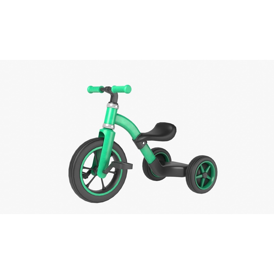 Kid Bike 3D Model – Low Poly PBR Game Asset, FBX, Blender - View 3
