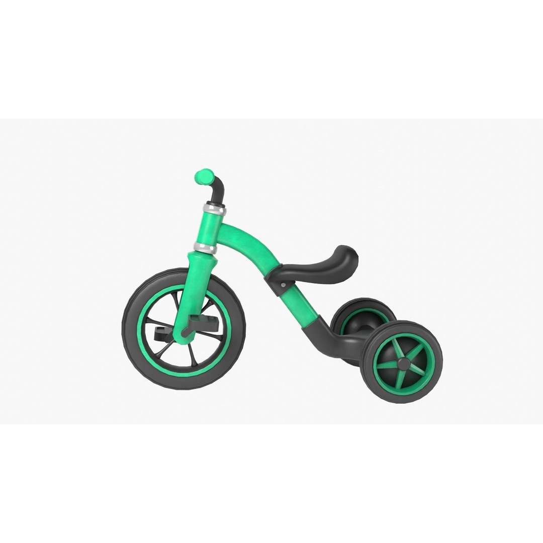 Kid Bike 3D Model – Low Poly PBR Game Asset, FBX, Blender - View 4