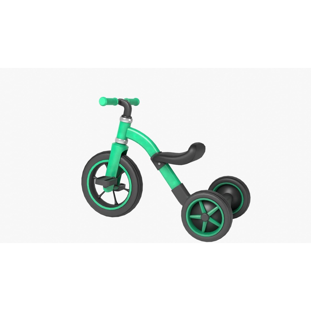 Kid Bike 3D Model – Low Poly PBR Game Asset, FBX, Blender - View 5
