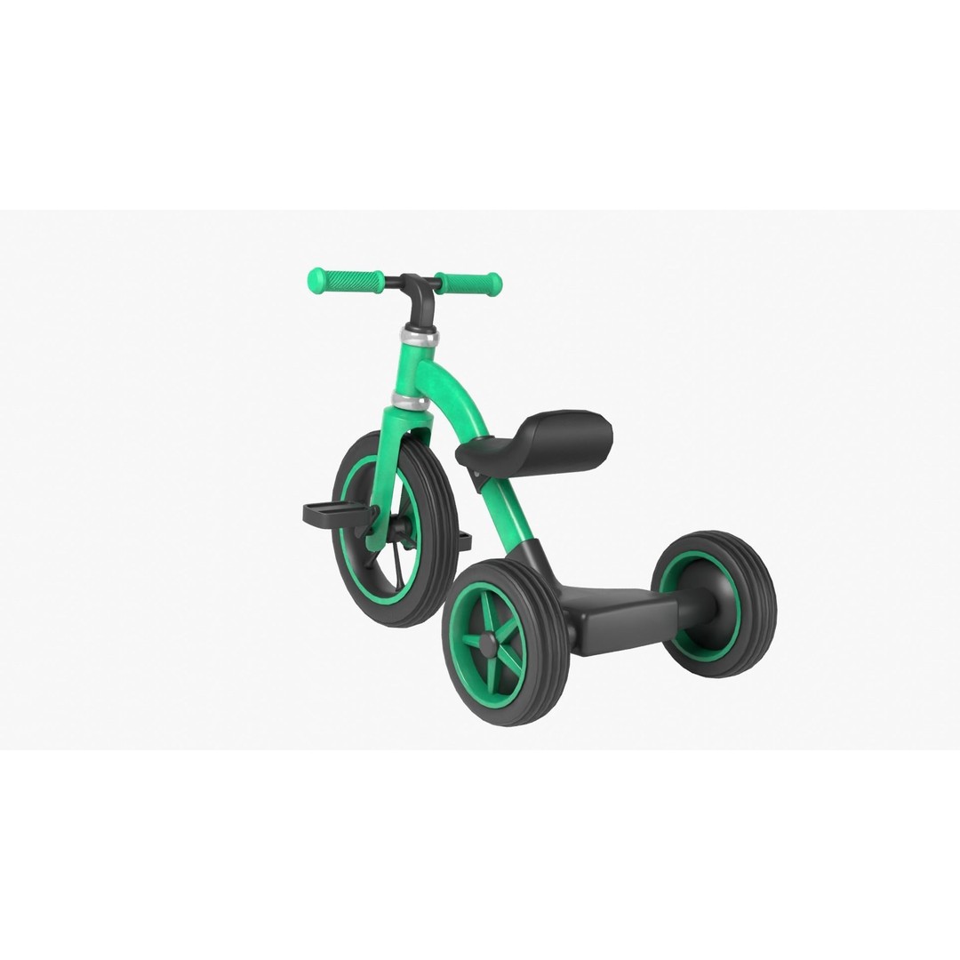 Kid Bike 3D Model – Low Poly PBR Game Asset, FBX, Blender - View 6