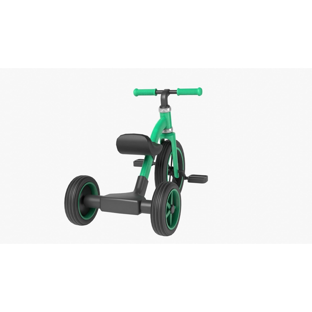 Kid Bike 3D Model – Low Poly PBR Game Asset, FBX, Blender - View 8
