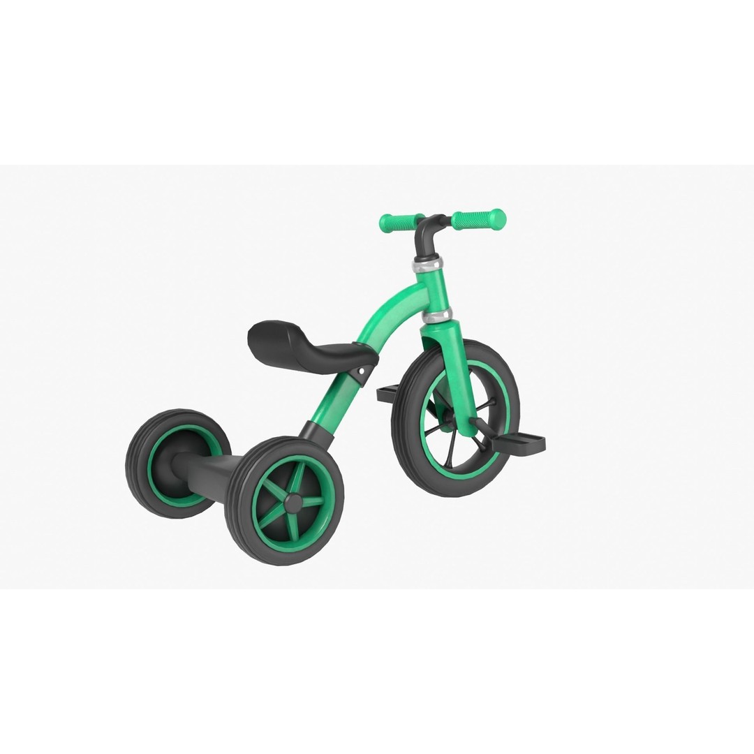 Kid Bike 3D Model – Low Poly PBR Game Asset, FBX, Blender - View 9