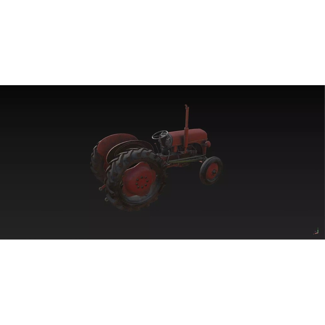 Abandoned Rusty Tractor 3D Model – Low Poly Game Asset, FBX, PBR - View 15