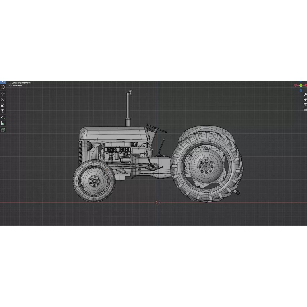 Abandoned Rusty Tractor 3D Model – Low Poly Game Asset, FBX, PBR - View 17