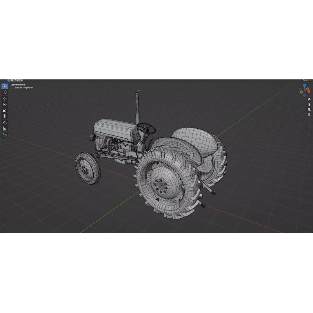 Abandoned Rusty Tractor 3D Model – Low Poly Game Asset, FBX, PBR - View 22