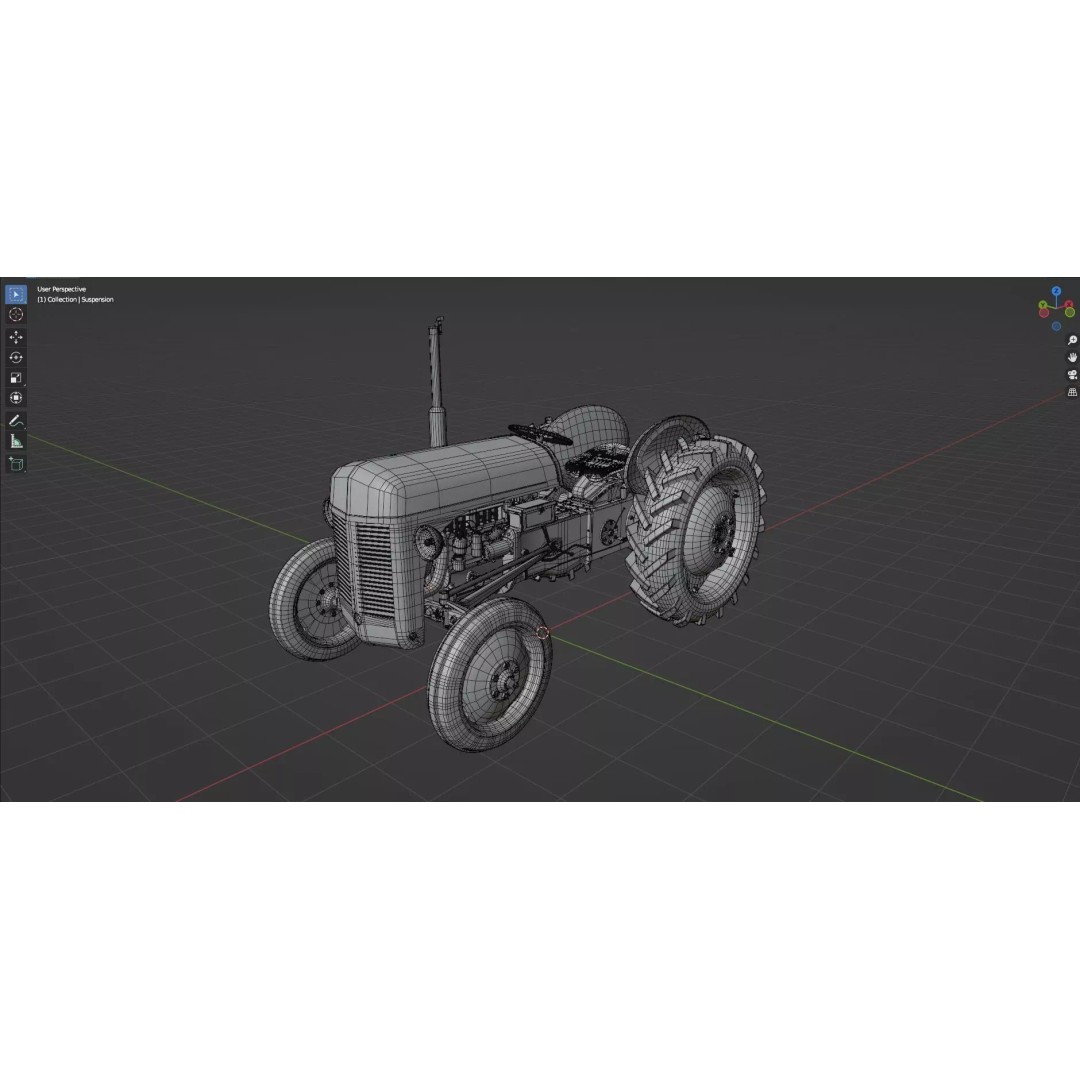 Abandoned Rusty Tractor 3D Model – Low Poly Game Asset, FBX, PBR - View 23