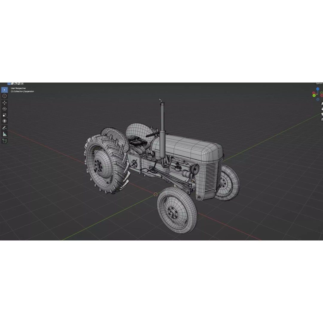 Abandoned Rusty Tractor 3D Model – Low Poly Game Asset, FBX, PBR - View 24