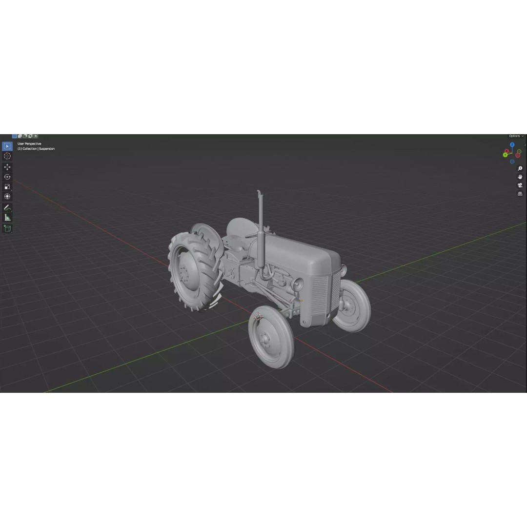 Abandoned Rusty Tractor 3D Model – Low Poly Game Asset, FBX, PBR - View 30
