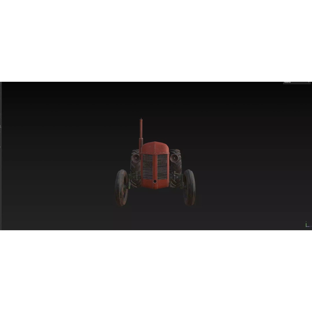 Abandoned Rusty Tractor 3D Model – Low Poly Game Asset, FBX, PBR - View 8