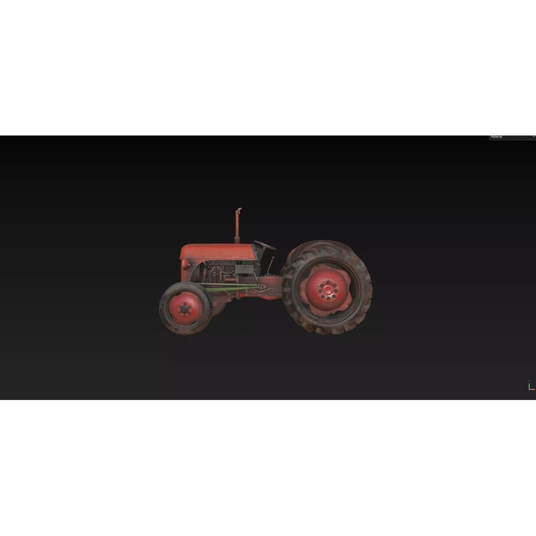 Abandoned Rusty Tractor 3D Model – Low Poly Game Asset, FBX, PBR - View 9