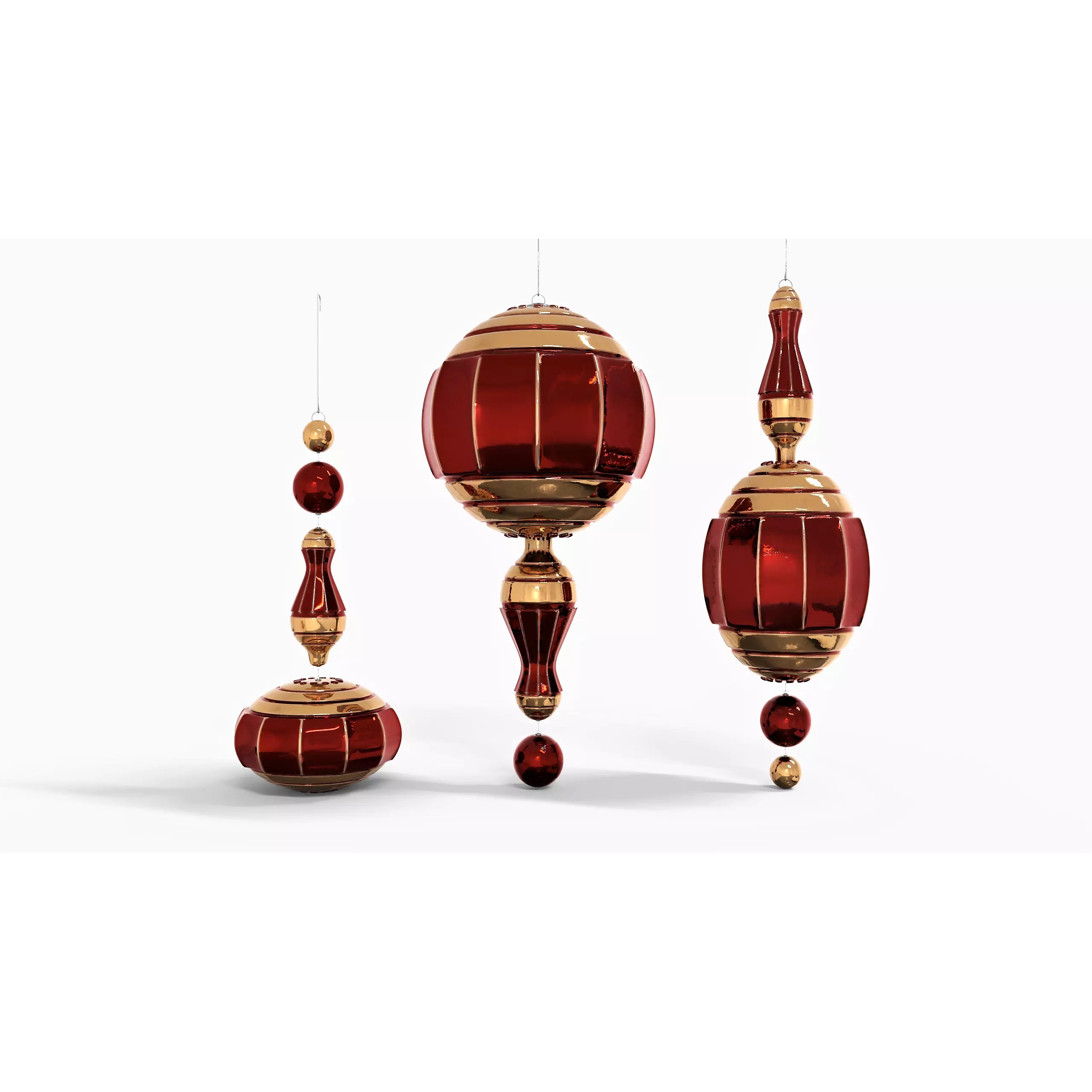 Christmas Joy Ornaments - Low-Poly Game-Ready 3D Model - View 2