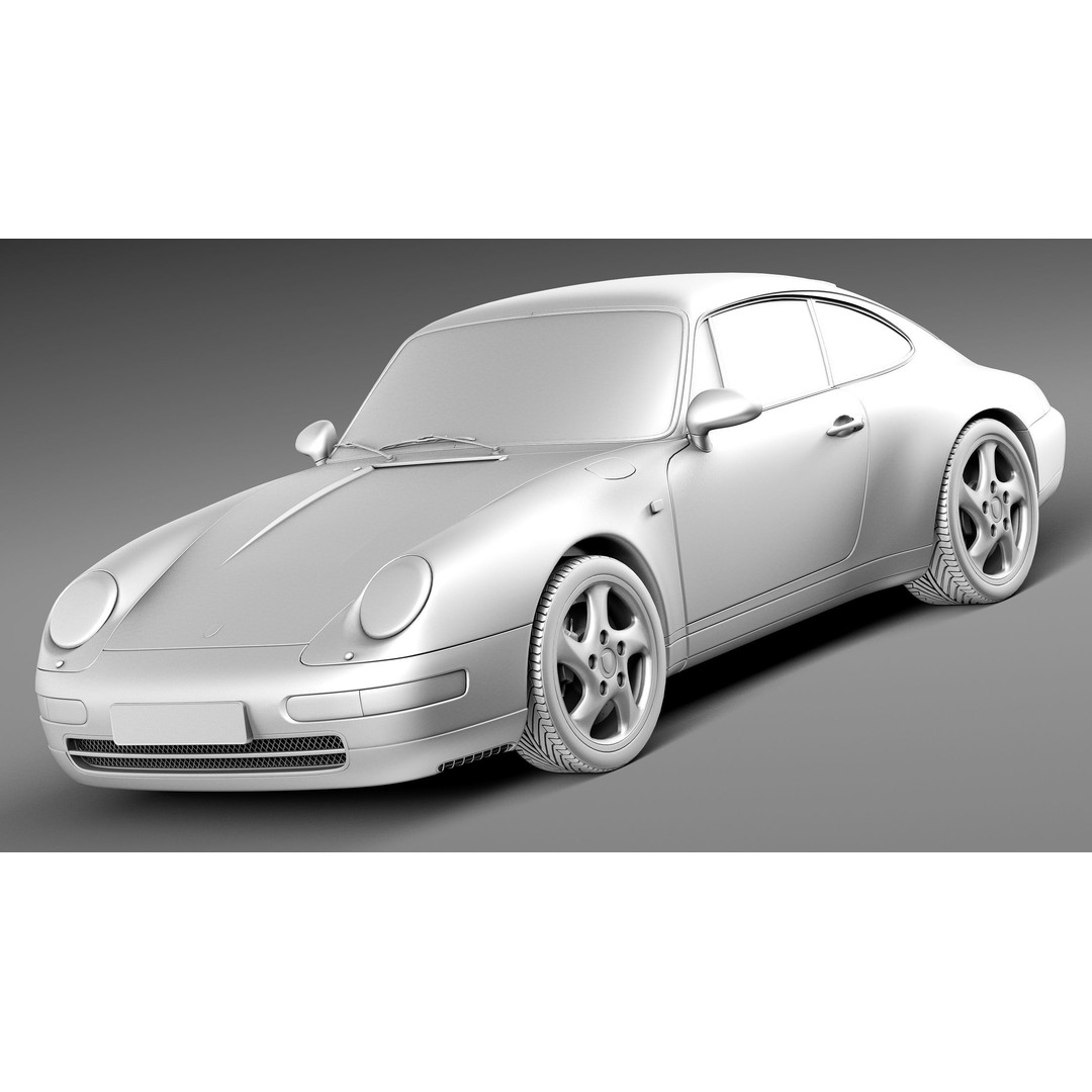 Porsche 911 993 Carrera 1994-1997 3D Model – High Poly Game Asset, FBX, OBJ - View 10
