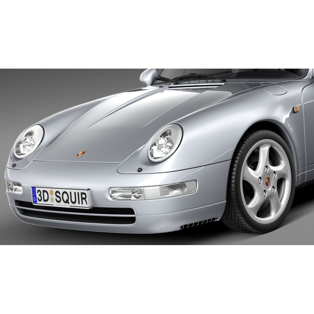 Porsche 911 993 Carrera 1994-1997 3D Model – High Poly Game Asset, FBX, OBJ - View 4