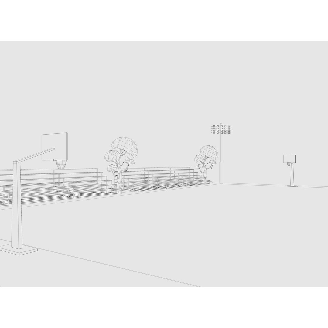 Cartoon Sport Buildings 3D Model – Low Poly Game Asset, FBX, OBJ, Blender - View 13