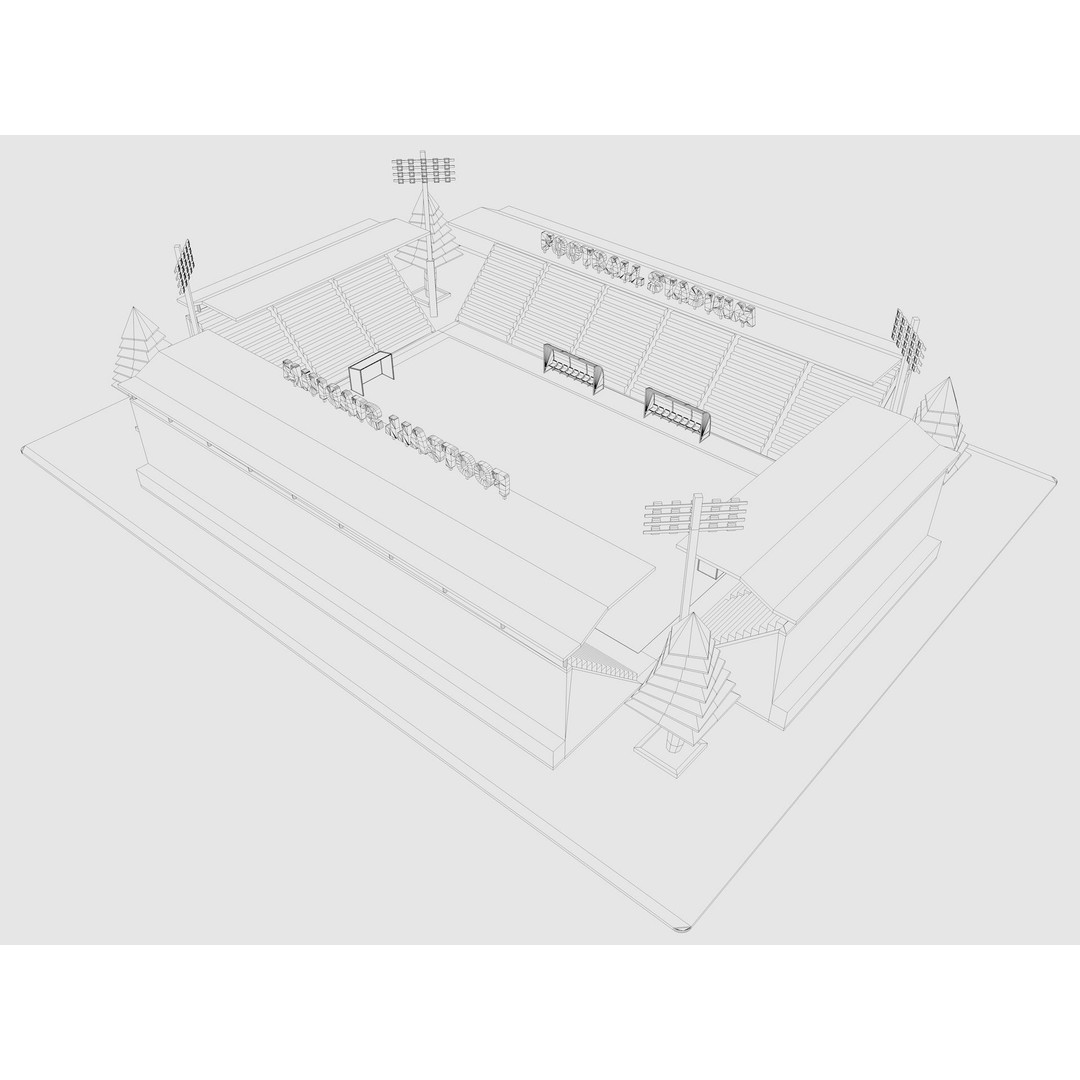 Cartoon Sport Buildings 3D Model – Low Poly Game Asset, FBX, OBJ, Blender - View 19