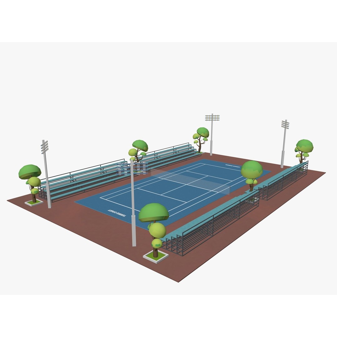 Cartoon Sport Buildings 3D Model – Low Poly Game Asset, FBX, OBJ, Blender - View 22